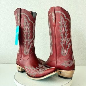 Lane LEXINGTON Cowboy Boots Womens 11 Red Leather Western Cowgirl Mid Calf Tall